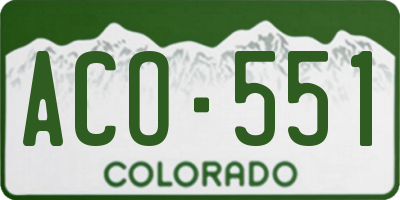 CO license plate ACO551