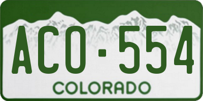 CO license plate ACO554