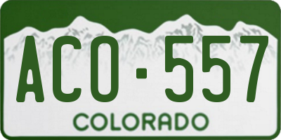 CO license plate ACO557