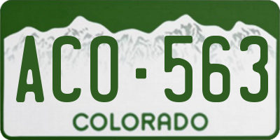 CO license plate ACO563