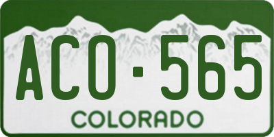 CO license plate ACO565
