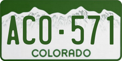 CO license plate ACO571