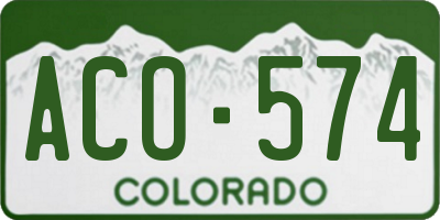CO license plate ACO574