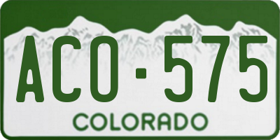 CO license plate ACO575