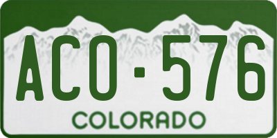 CO license plate ACO576