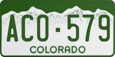 CO license plate ACO579