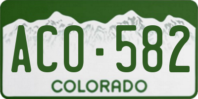 CO license plate ACO582