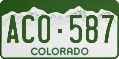 CO license plate ACO587