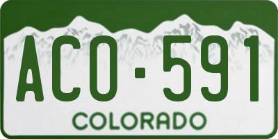 CO license plate ACO591