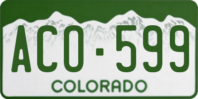 CO license plate ACO599