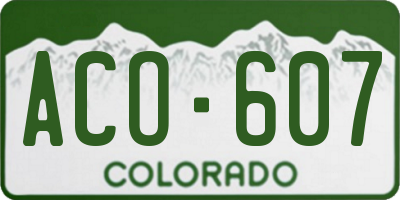 CO license plate ACO607