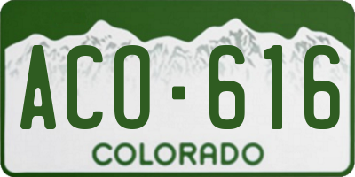 CO license plate ACO616