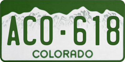CO license plate ACO618