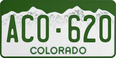 CO license plate ACO620