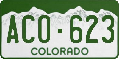 CO license plate ACO623