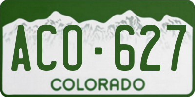 CO license plate ACO627