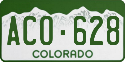 CO license plate ACO628