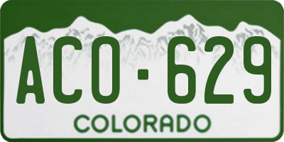 CO license plate ACO629