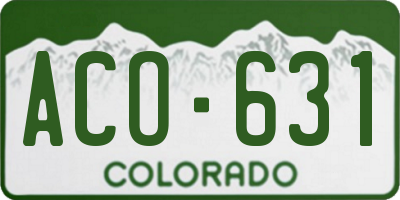 CO license plate ACO631