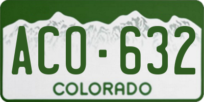 CO license plate ACO632