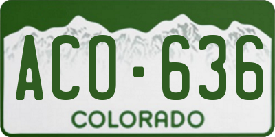 CO license plate ACO636