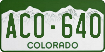 CO license plate ACO640