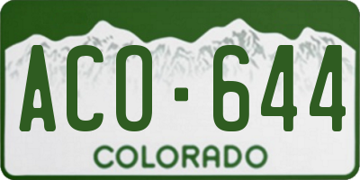 CO license plate ACO644