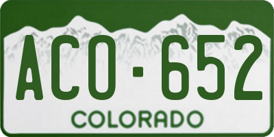 CO license plate ACO652