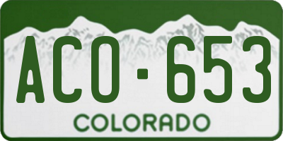CO license plate ACO653