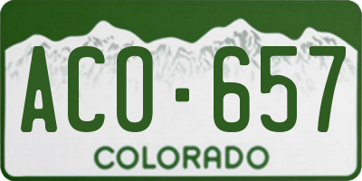 CO license plate ACO657