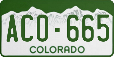 CO license plate ACO665