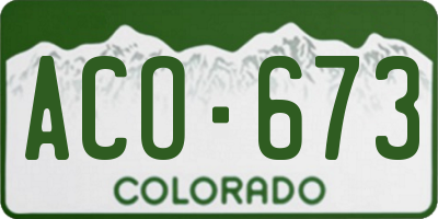 CO license plate ACO673
