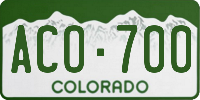 CO license plate ACO700