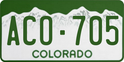 CO license plate ACO705