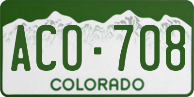 CO license plate ACO708