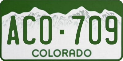 CO license plate ACO709