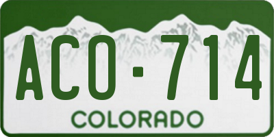 CO license plate ACO714