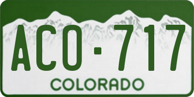 CO license plate ACO717