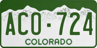 CO license plate ACO724