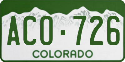 CO license plate ACO726