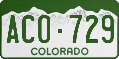 CO license plate ACO729