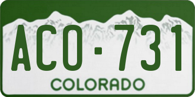 CO license plate ACO731