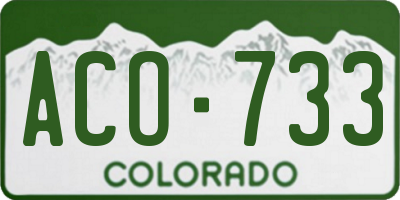 CO license plate ACO733