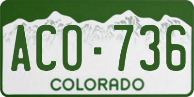 CO license plate ACO736