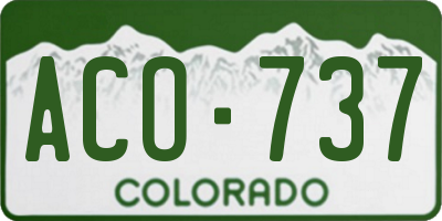 CO license plate ACO737