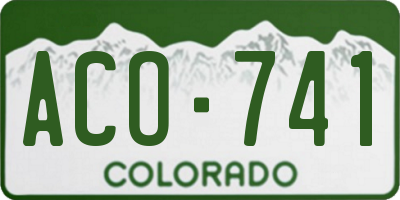 CO license plate ACO741