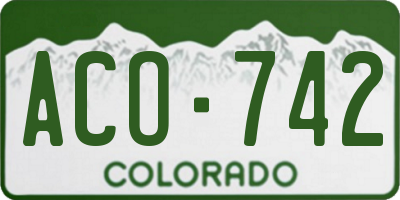 CO license plate ACO742