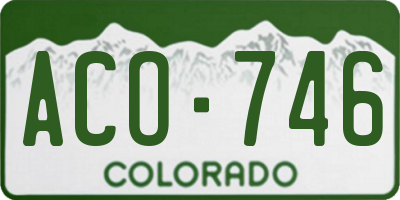 CO license plate ACO746