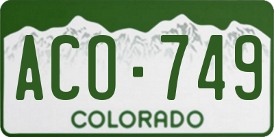 CO license plate ACO749
