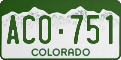 CO license plate ACO751